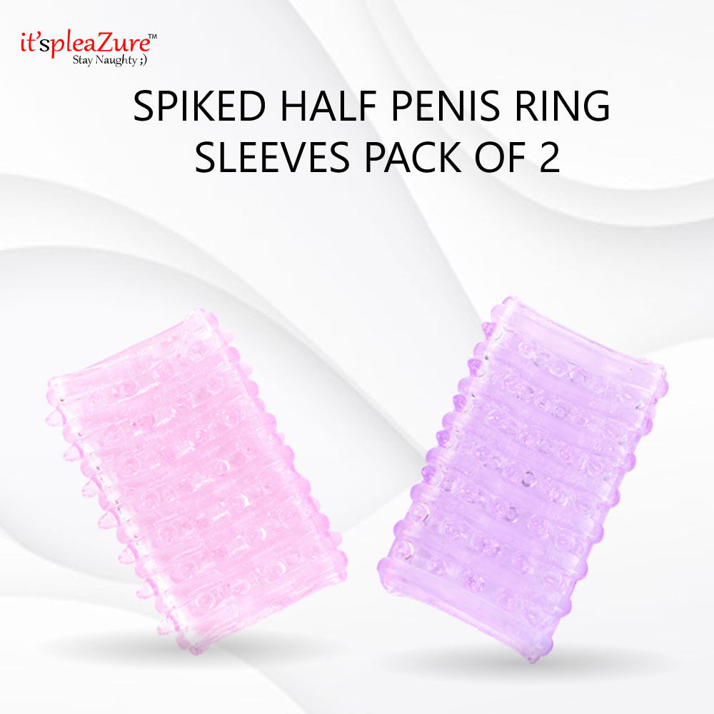 ItspleaZure Spiked Half Penis Ring Sleeves - Pack of 2