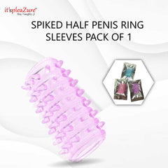 ItspleaZure Spiked Half Penis Ring Sleeves - Pack of 1