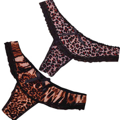 ItspleaZure Women's Leopard Print Thong Regular Fit Underwear (Pack Of 2)