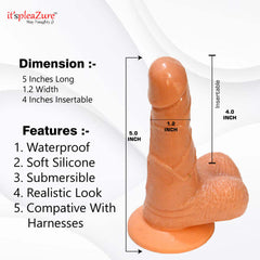 5.5" Realistic Silicone Mini suction Dildo from Itspleazure