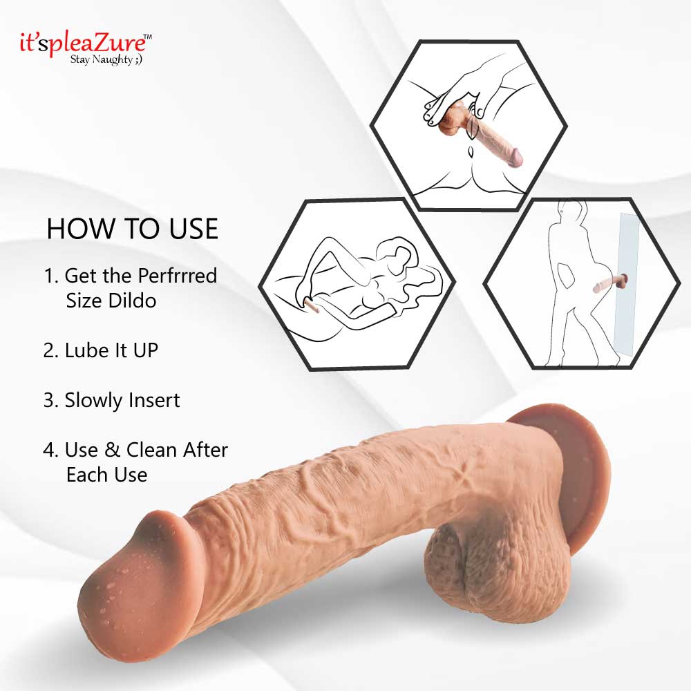 Itspleazure 9 Inch Silicone Big Dildo with Suction Base for Women