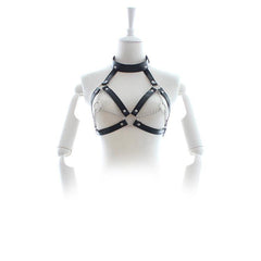 Chained Open Leather Bra for Women at itspleaZure