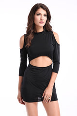Enticing Black Mini Dress for Women at itspleaZure