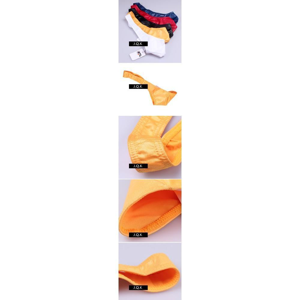 Bulge Men's Yellow Latex Half Thong at itspleaZure
