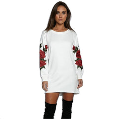 ItspleaZure Women Casual White Rose printed Long T-shirt for  at itspleaZure