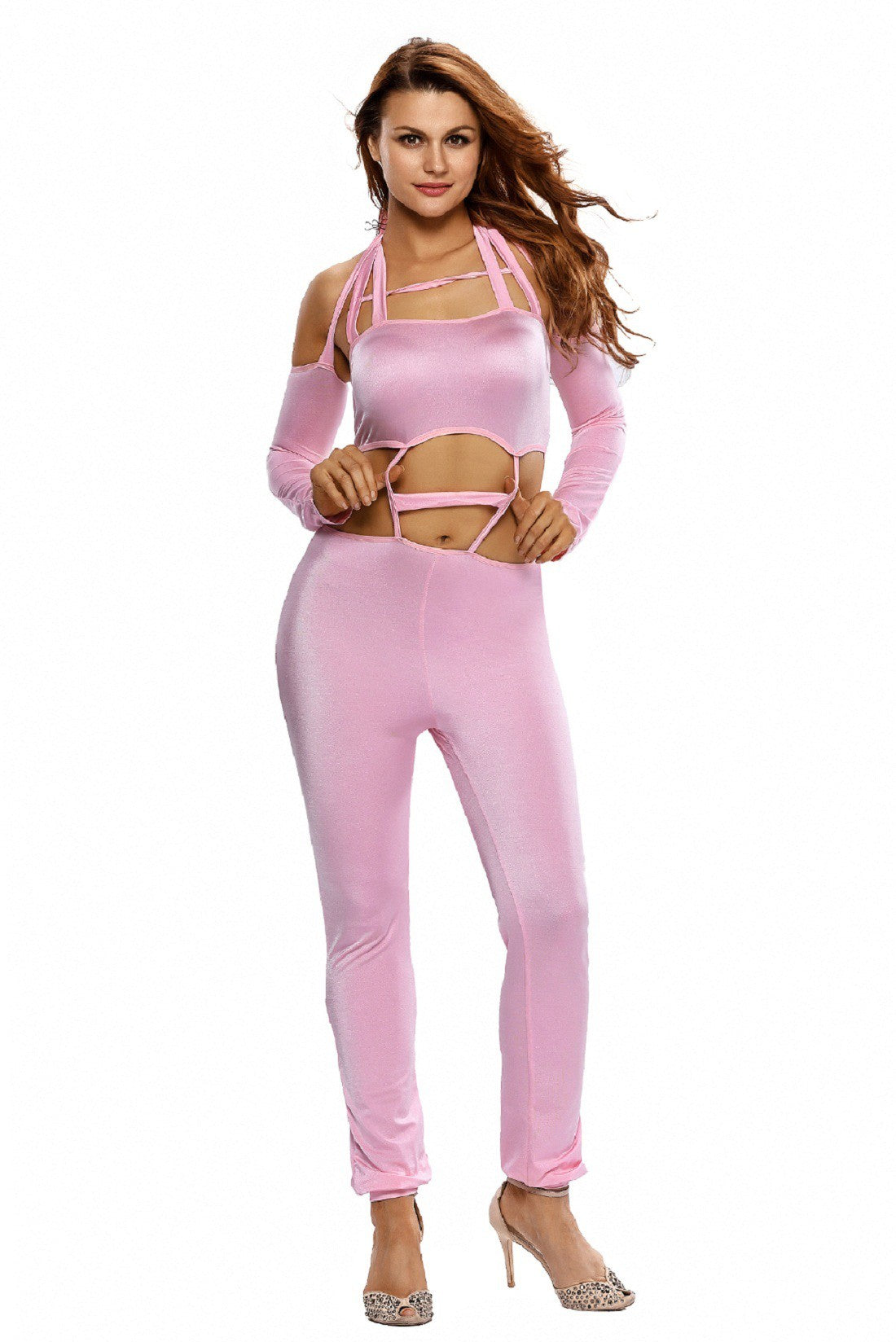 ItspleaZure Purple Neck Tie Cut-out Jumpsuit